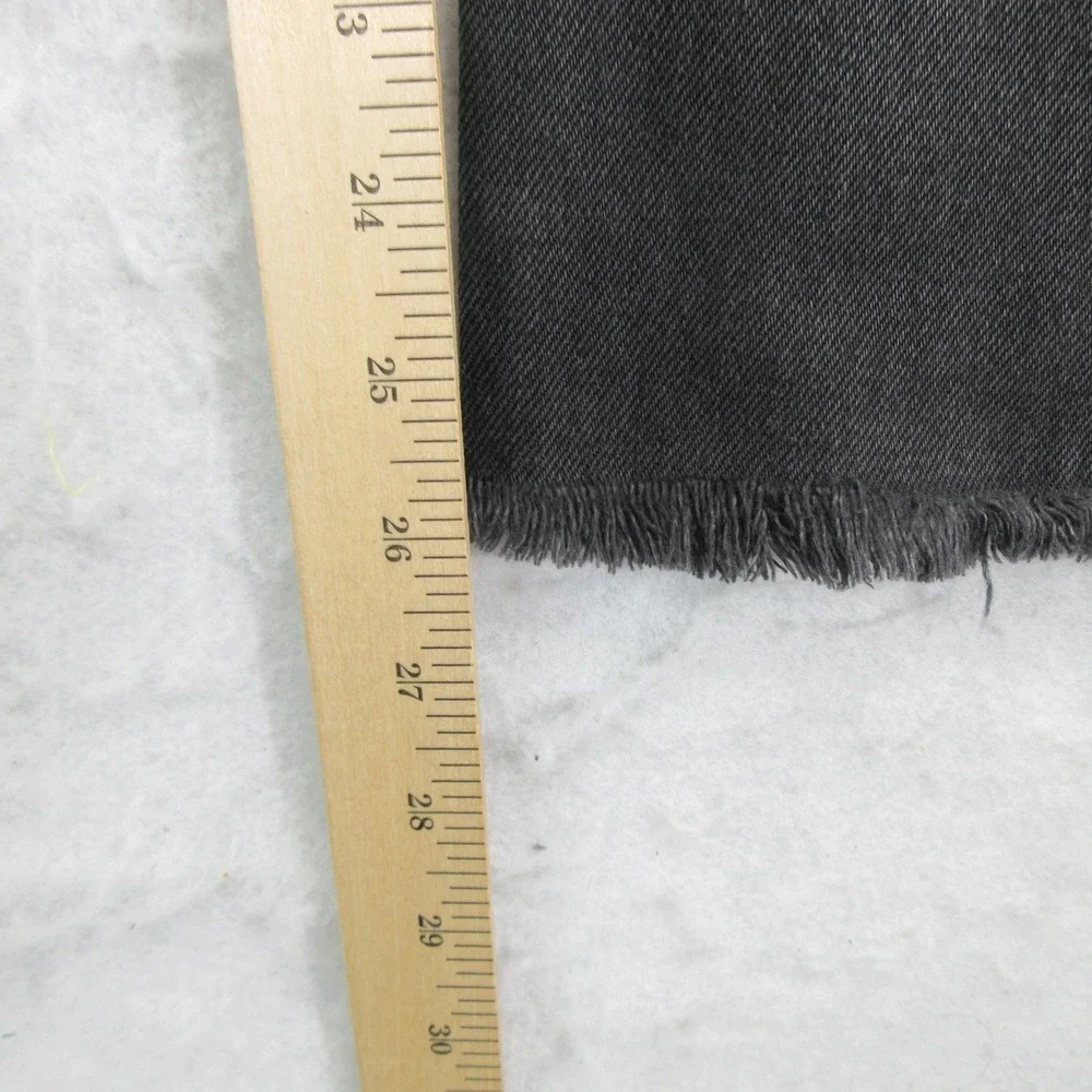Levis 501 Mens 33x26 Black Jeans Button Fly Raw Hem Cropped